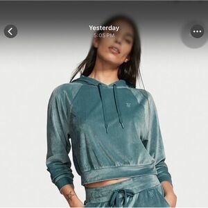 VS Velvet Hoodie and Joggers Set in Green